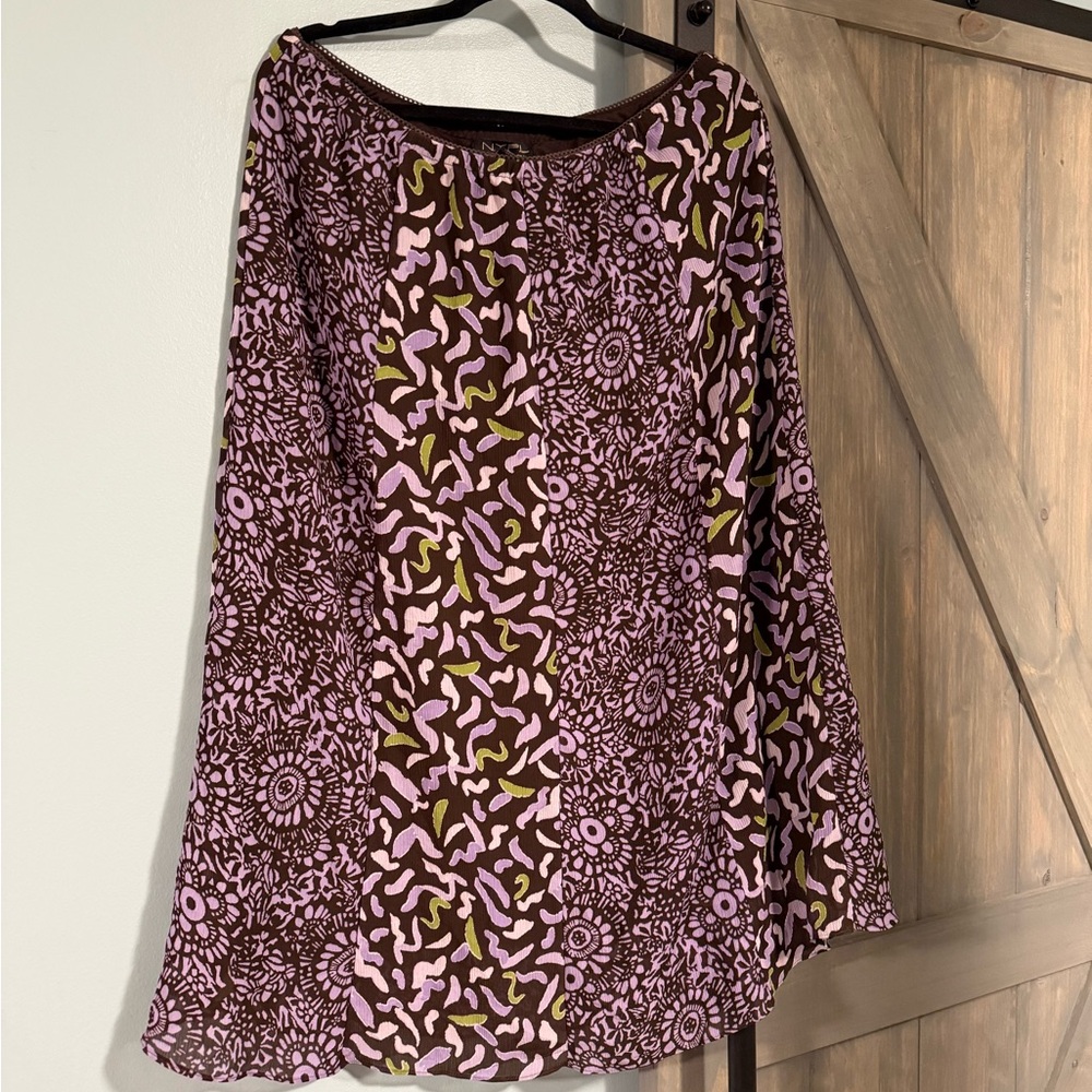 A-Line Skirt in Brown and Purple